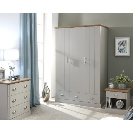 3 Door Wardrobes | 3 Door Wardrobe With drawers| Brixton Beds