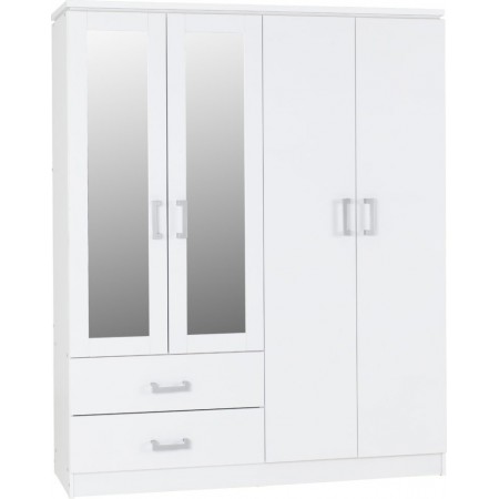 4 Door Wardrobe | 4 Door Wardrobes with drawers | Brixton Beds