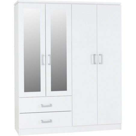 4 Door Wardrobe | 4 Door Wardrobes with drawers | Brixton Beds