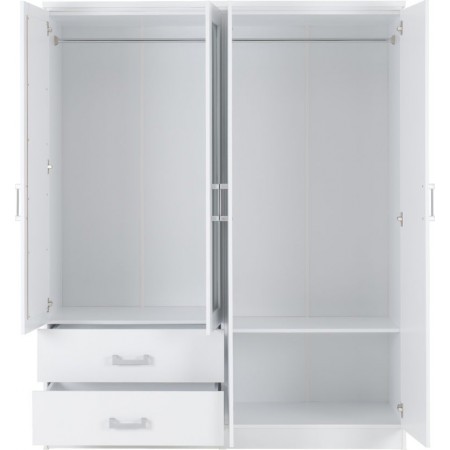 4 Door Wardrobe | 4 Door Wardrobes with drawers | Brixton Beds