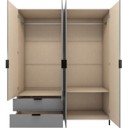 4 Door Wardrobe | 4 Door Wardrobes with mirror | Brixton Beds