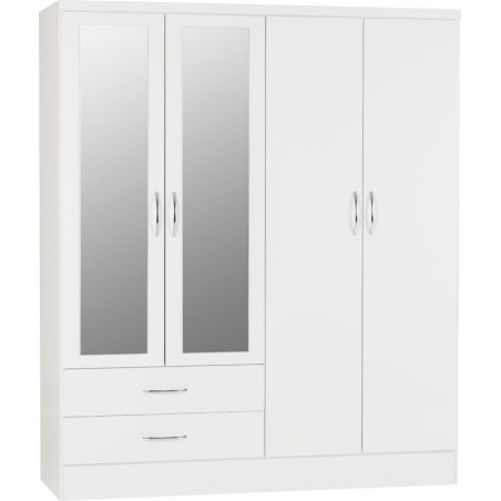 4 Door Wardrobe | 4 Door Wardrobes with mirror | Brixton Beds