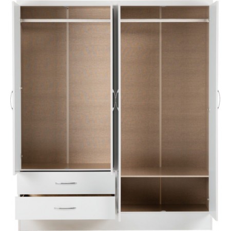 4 Door Wardrobe | 4 Door Wardrobes with mirror | Brixton Beds