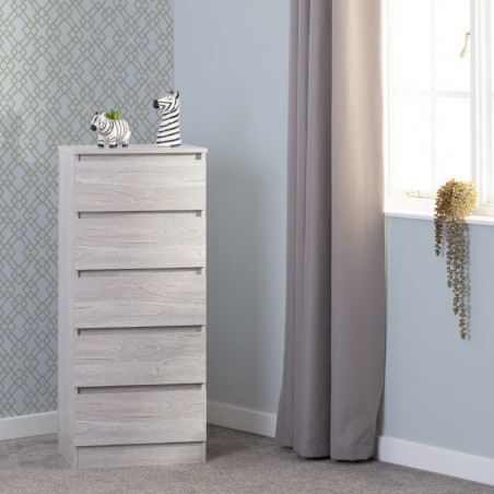 5 Drawer Chests | Narrow chest of drawers | Brixton Beds