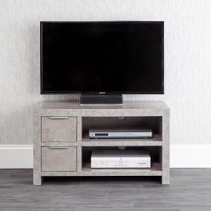 Bloc 2 Drawer TV Unit Concrete