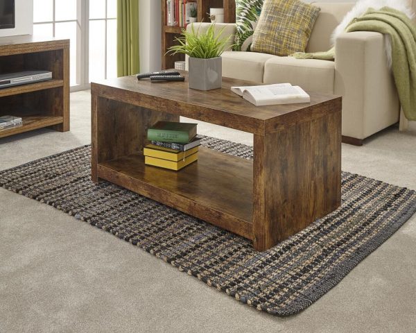 Wooden Coffee Table with Shelf