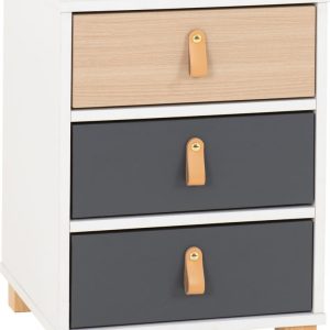 Brooklyn 3 Drawer Bedside Oak Effect/Grey