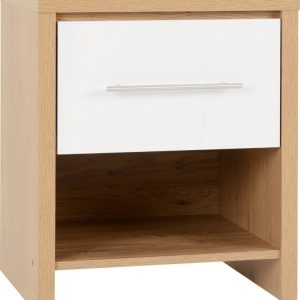 Seville 1 Drawer Bedside Light Oak Effect Veneer