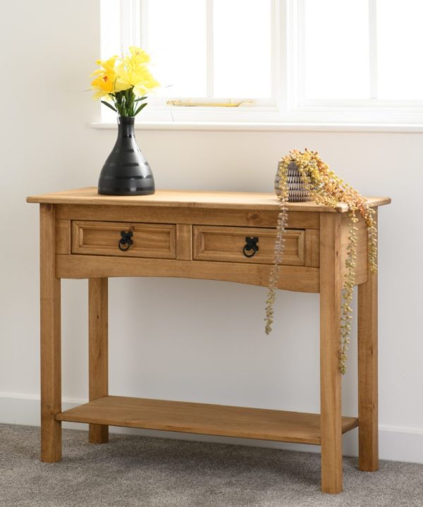 2 Drawer Console Table With Shelf