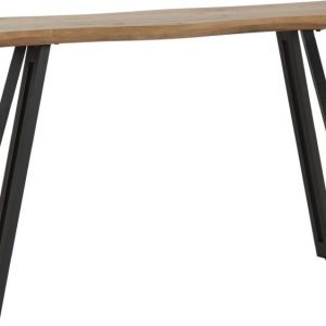 Quebec Wave Edge Console Table Medium Oak Effect/Black