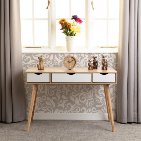 3 Drawer Console Table White High Gloss