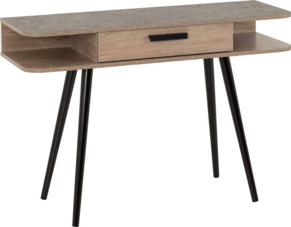 Saxton 1 Drawer Console Table Mid Oak Effect/Grey