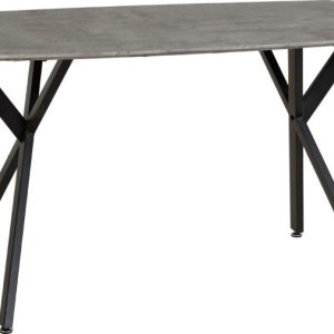 Athens Rectangular Dining Table Concrete Effect/Black