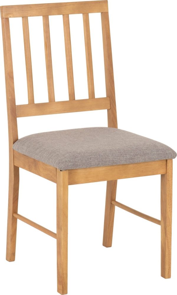 2 x Austin Chair Oak Effect/Grey Fabric