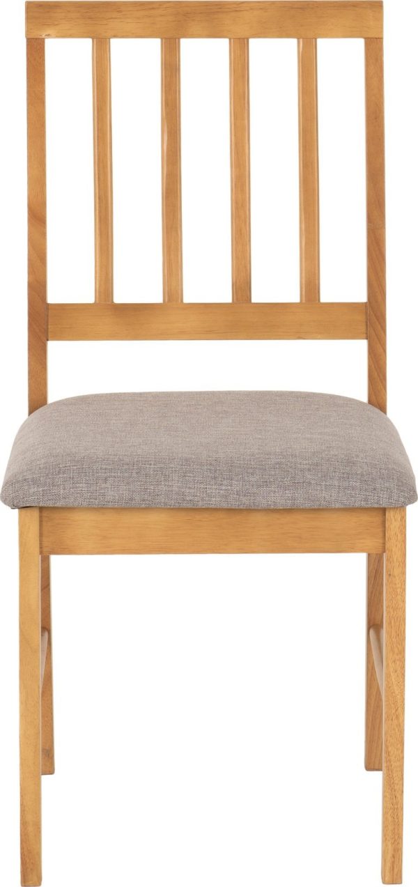 2 x Austin Chair Oak Effect/Grey Fabric