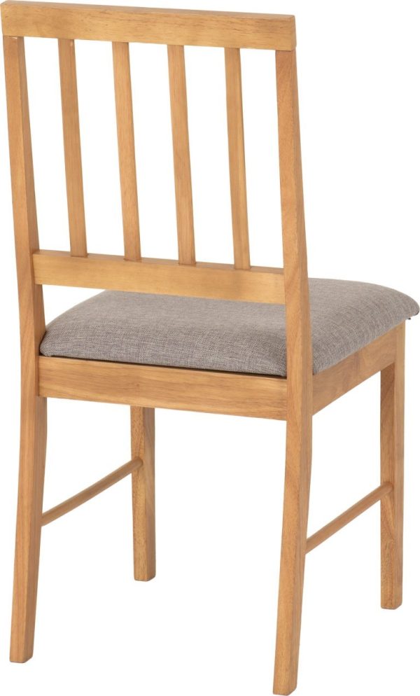 2 x Austin Chair Oak Effect/Grey Fabric