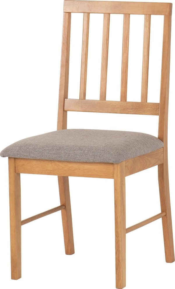 2 x Austin Chair Oak Effect/Grey Fabric