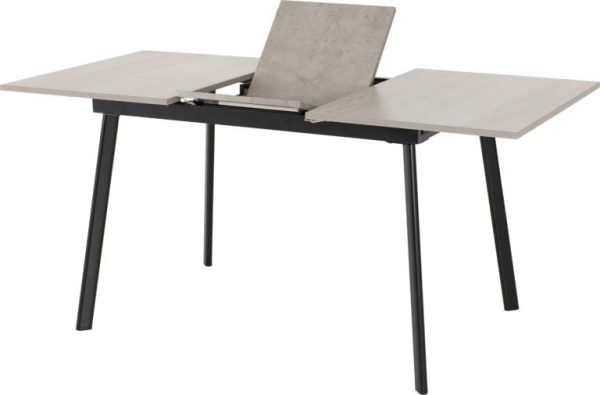 Avery Extending Dining Table Concrete/Grey Oak Effect/Black