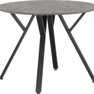 Athens Round Dining Table Concrete Effect/Black