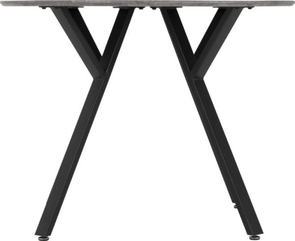 Athens Round Dining Table Concrete Effect/Black