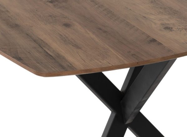 Athens Rectangular Dining Table Medium Oak Effect/Black