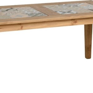 Salvador Tile Top Dining Table Distressed Waxed Pine