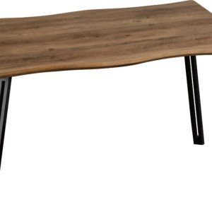 Quebec Wave Edge Dining Table Medium Oak Effect/Black