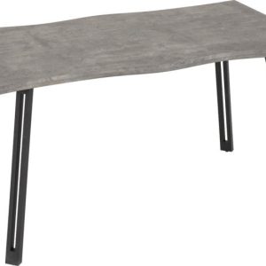 Quebec Wave Edge Dining Table Black Wood Grain/Black