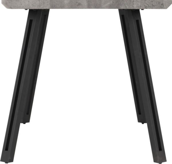 Quebec Wave Edge Dining Table Black Wood Grain/Black