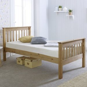 Pine Wooden High Foot End Bed Frame