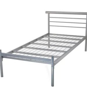 Contract Mesh Base Metal Bed Frame Silver