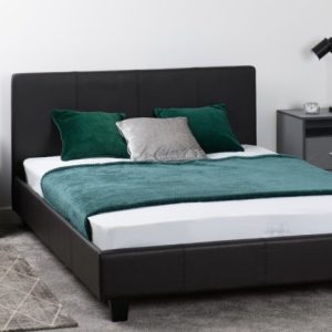 Prado Black Faux Leather Bed Frame