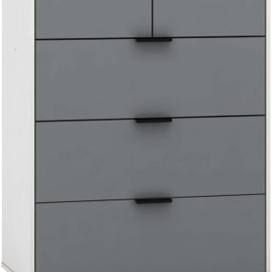 Madrid 3+2 Drawer Chest Grey/White Gloss