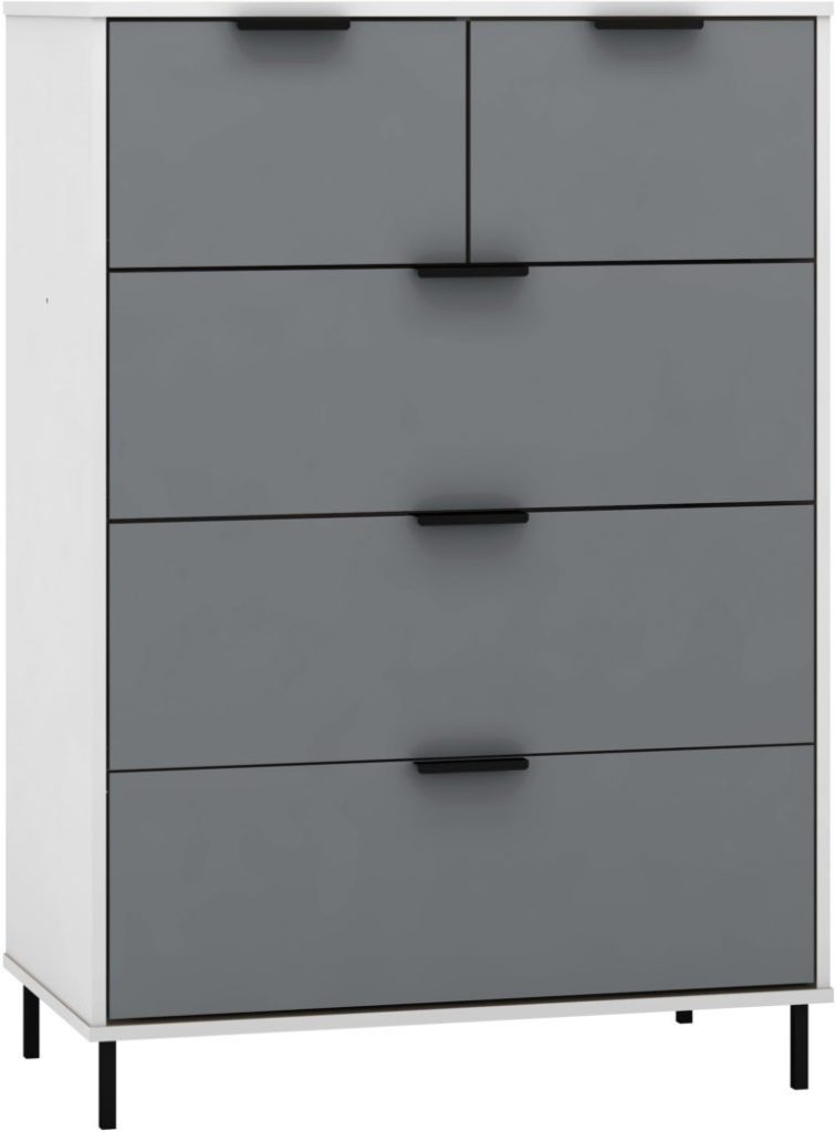 Madrid 3+2 Drawer Chest Grey/White Gloss