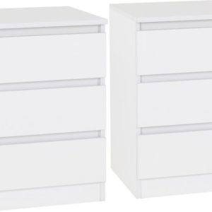 Pair of 2 x Malvern 3 Drawer Bedside Tables