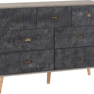 Nordic Merchant Chest Concrete Effect/Charcoal