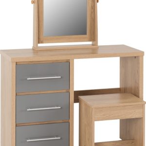 Seville 3 Drawer Dressing Table Set Light Oak Effect Veneer