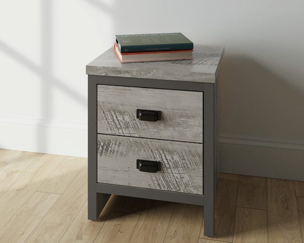 Boston 2 Drawer Bedside Table