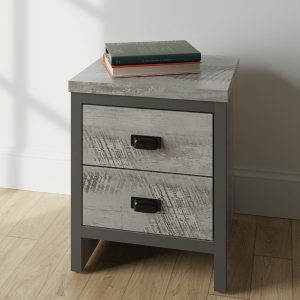 Boston 2 Drawer Bedside Table