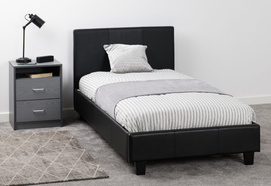 Prado Black Faux Leather Bed Frame